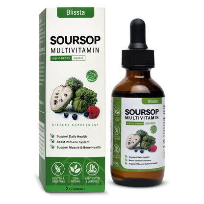 Blissta soursop multivitamin liquid drops bottle