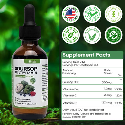 Blissta soursop multivitamin — product graphic