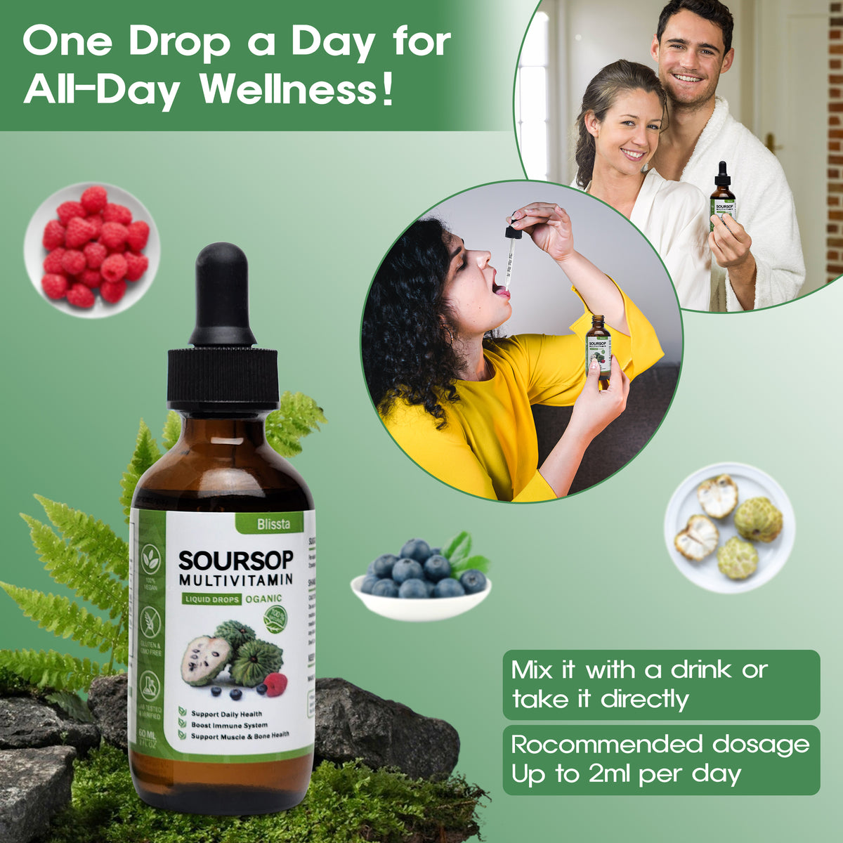Blissta soursop multivitamin — product graphic