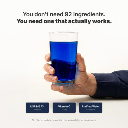 Blissta methylene blue 1% — ingredients label