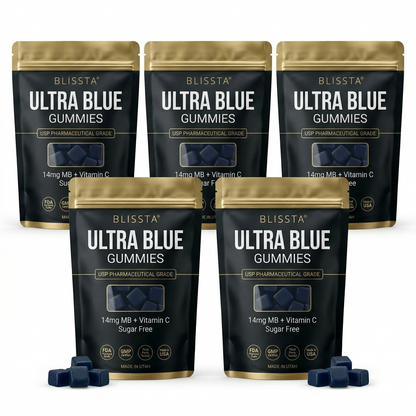 Blissta Ultra Blue Gummies — five-pouch bundle